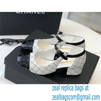 Chanel Mary Janes Suede Kidskin And Patent Calfskin Shoes white 2022