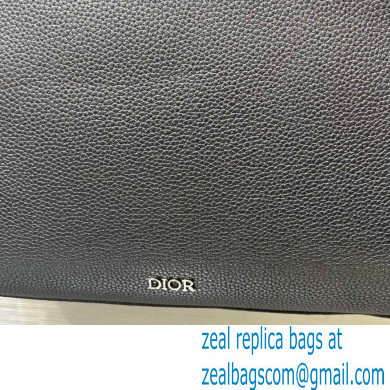 Dior Black Grained Calfskin Safari Briefcase Bag 2022