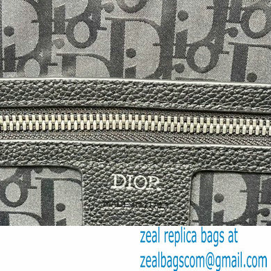 Dior Black Grained Calfskin Safari Briefcase Bag 2022