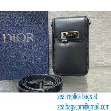 Dior Black Smooth Calfskin Vertical Pouch Bag 2022 - Click Image to Close