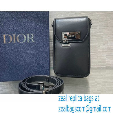 Dior Black Smooth Calfskin Vertical Pouch Bag 2022