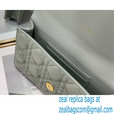 Dior Caro Belt Pouch with Chain Bag in Supple Cannage Calfskin Gray 2022