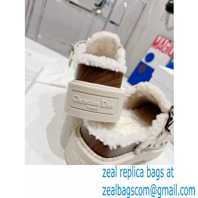 Dior Diorquake Clog in Calfskin and Shearling White 2022