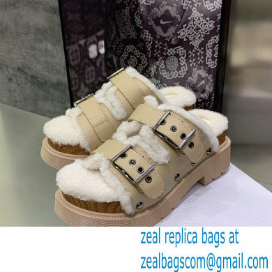 Dior Diorquake Strap Sandals in Calfskin and Shearling Beige 2022