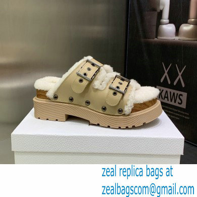 Dior Diorquake Strap Sandals in Calfskin and Shearling Beige 2022