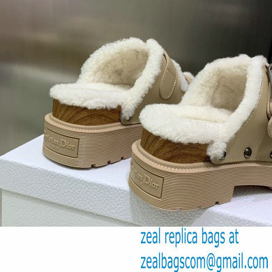 Dior Diorquake Strap Sandals in Calfskin and Shearling Beige 2022