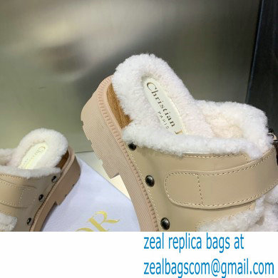 Dior Diorquake Strap Sandals in Calfskin and Shearling Beige 2022