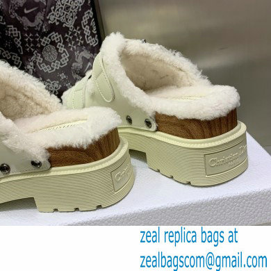 Dior Diorquake Strap Sandals in Calfskin and Shearling White 2022