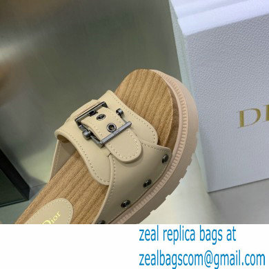 Dior Diorquake Strap Slides Sandals in Calfskin Beige 2022