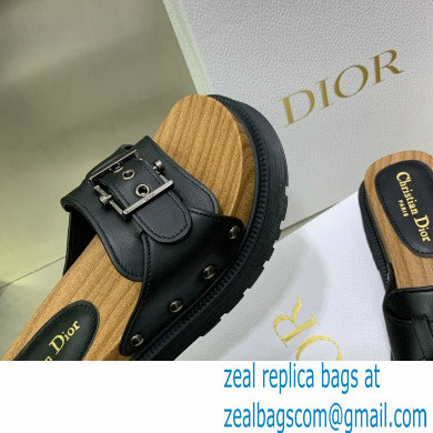 Dior Diorquake Strap Slides Sandals in Calfskin Black 2022 - Click Image to Close