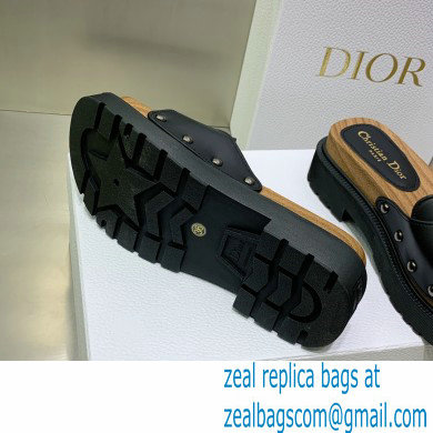 Dior Diorquake Strap Slides Sandals in Calfskin Black 2022