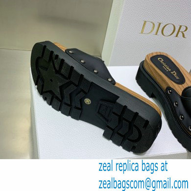 Dior Diorquake Strap Slides Sandals in Calfskin Black 2022 - Click Image to Close