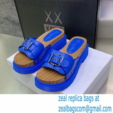 Dior Diorquake Strap Slides Sandals in Calfskin Blue 2022 - Click Image to Close