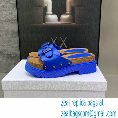 Dior Diorquake Strap Slides Sandals in Calfskin Blue 2022 - Click Image to Close