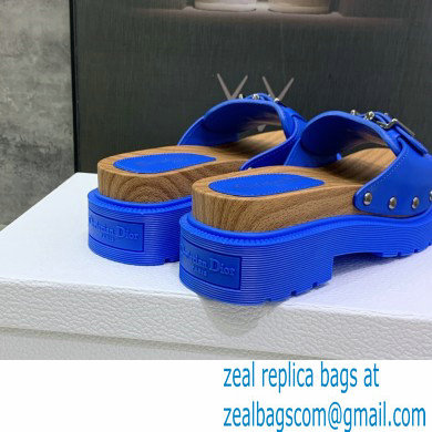 Dior Diorquake Strap Slides Sandals in Calfskin Blue 2022 - Click Image to Close