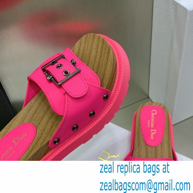 Dior Diorquake Strap Slides Sandals in Calfskin Bright Pink 2022 - Click Image to Close