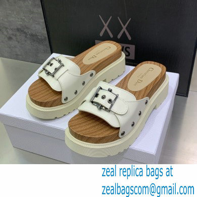 Dior Diorquake Strap Slides Sandals in Calfskin White 2022