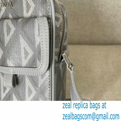 Dior Gray CD Diamond Canvas Hit The Road Vertical Pouch Bag 2022 - Click Image to Close
