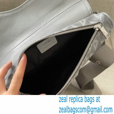 Dior Gray CD Diamond Canvas and Smooth Calfskin Saddle Bag 2022