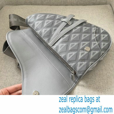Dior Gray CD Diamond Canvas and Smooth Calfskin Saddle Bag 2022