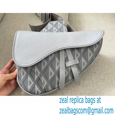 Dior Gray CD Diamond Canvas and Smooth Calfskin Saddle Bag 2022