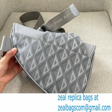 Dior Gray CD Diamond Canvas and Smooth Calfskin Saddle Bag 2022
