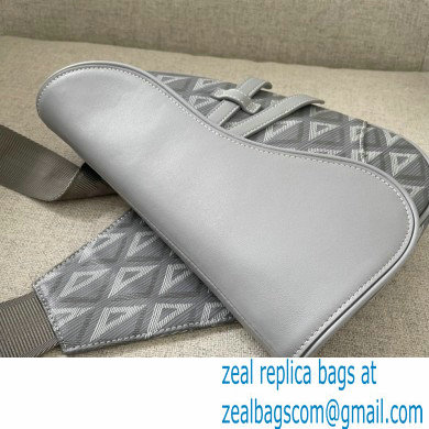 Dior Gray CD Diamond Canvas and Smooth Calfskin Saddle Bag 2022