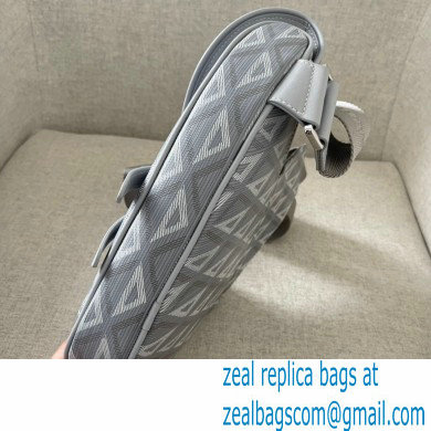 Dior Gray CD Diamond Canvas and Smooth Calfskin Saddle Bag 2022