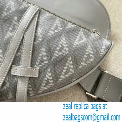 Dior Gray CD Diamond Canvas and Smooth Calfskin Saddle Bag 2022