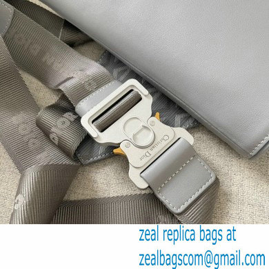 Dior Gray CD Diamond Canvas and Smooth Calfskin Saddle Bag 2022