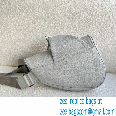 Dior Gray Grained Calfskin with 'Christian Dior 1947' Signature Saddle Bag 2022