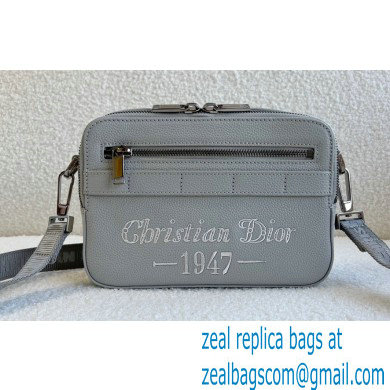 Dior Gray Grained Calfskin with 'Christian Dior 1947' Signature Safari Messenger Bag 2022 - Click Image to Close