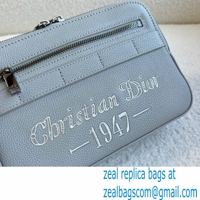 Dior Gray Grained Calfskin with 'Christian Dior 1947' Signature Safari Messenger Bag 2022 - Click Image to Close