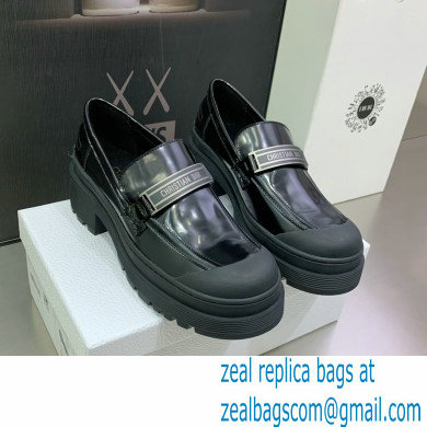 Dior Heel 5.5cm Brushed Calfskin Code Loafers Black 2022