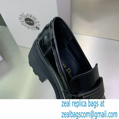 Dior Heel 5.5cm Brushed Calfskin Code Loafers Black 2022