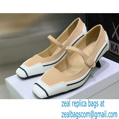 Dior Heel 5.5cm Technical Fabric and Rubber D-Motion Pumps Beige 2022 - Click Image to Close