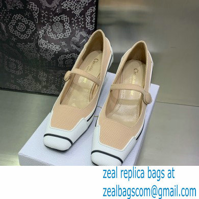 Dior Heel 5.5cm Technical Fabric and Rubber D-Motion Pumps Beige 2022 - Click Image to Close