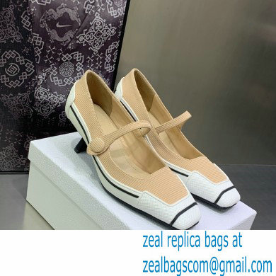 Dior Heel 5.5cm Technical Fabric and Rubber D-Motion Pumps Beige 2022 - Click Image to Close