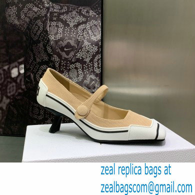 Dior Heel 5.5cm Technical Fabric and Rubber D-Motion Pumps Beige 2022