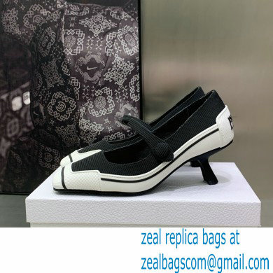 Dior Heel 5.5cm Technical Fabric and Rubber D-Motion Pumps Black 2022