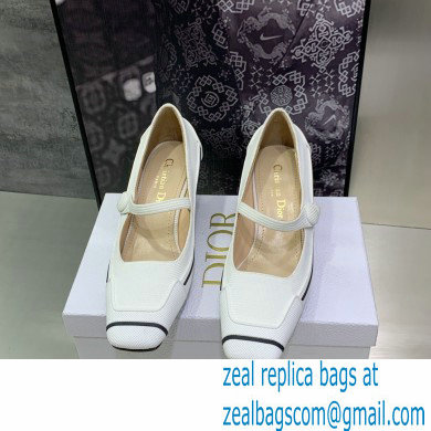 Dior Heel 5.5cm Technical Fabric and Rubber D-Motion Pumps White 2022 - Click Image to Close