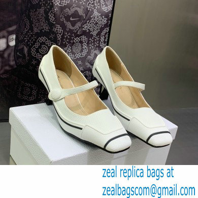 Dior Heel 5.5cm Technical Fabric and Rubber D-Motion Pumps White 2022 - Click Image to Close