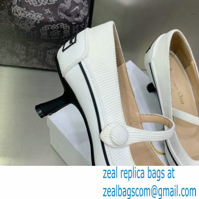 Dior Heel 5.5cm Technical Fabric and Rubber D-Motion Pumps White 2022 - Click Image to Close
