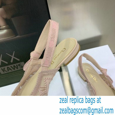 Dior J'Adior Slingback Ballerina Flats in Macrame Embroidered Cotton Nude 2022