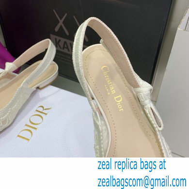 Dior J'Adior Slingback Ballerina Flats in Macrame Embroidered Cotton White 2022 - Click Image to Close