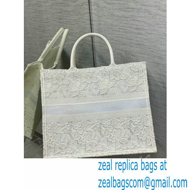 Dior Large Book Tote Bag in Natural Macrame-Effect Embroidery 2022