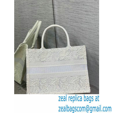 Dior Medium Book Tote Bag in Natural Macrame-Effect Embroidery 2022