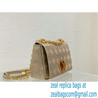 Dior Medium Caro Chain Bag in Beads and Crystals Embroidery Beige 2022 - Click Image to Close