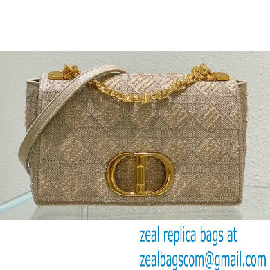Dior Medium Caro Chain Bag in Beads and Crystals Embroidery Beige 2022 - Click Image to Close