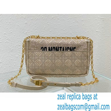 Dior Medium Caro Chain Bag in Beads and Crystals Embroidery Beige 2022 - Click Image to Close